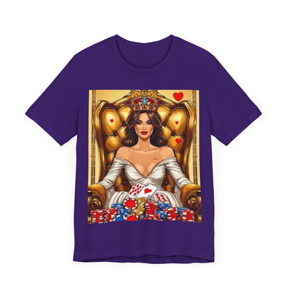 Card Queen Unisex Short Sleeve Tee. Lady luck, poker players, gamblers
