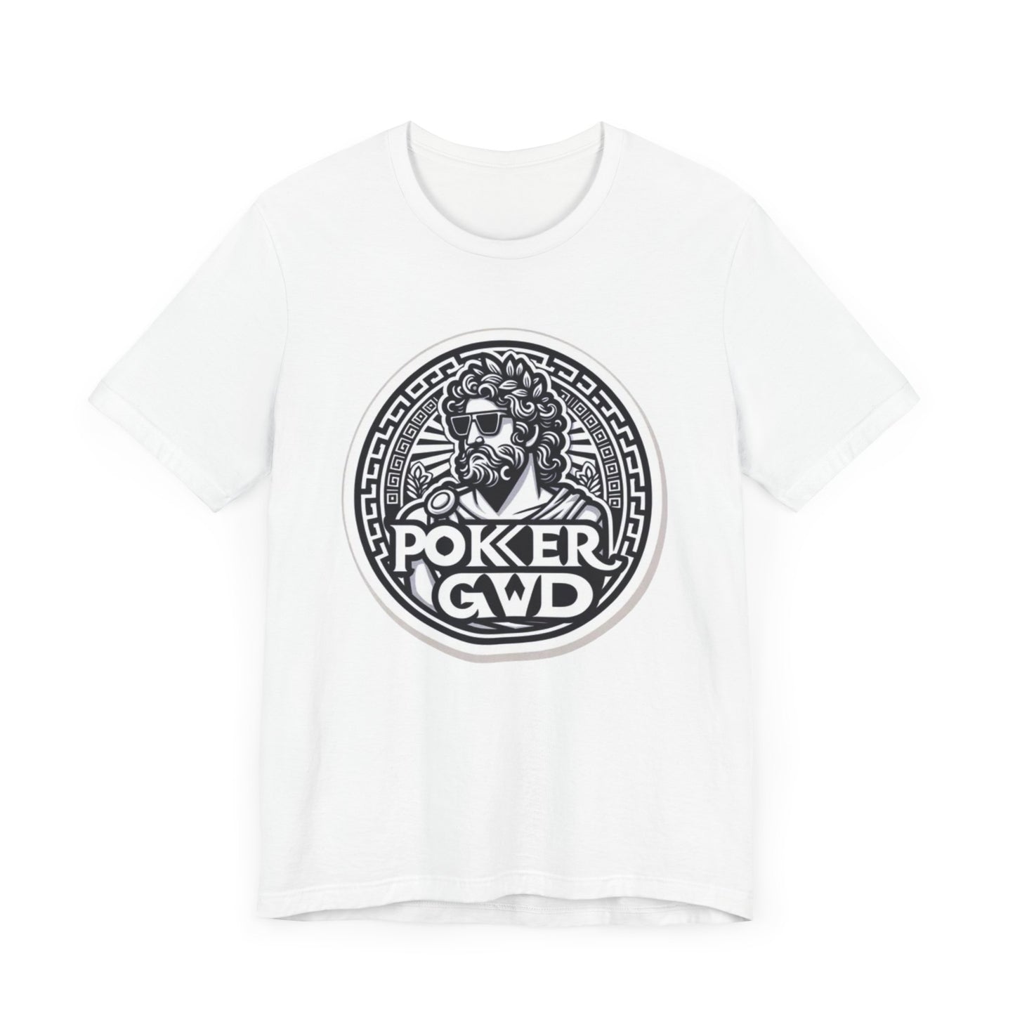 Poker Gawd Graphic t-shirt unisex short sleeve tee. For fashion, luck, poker players, and gamblers