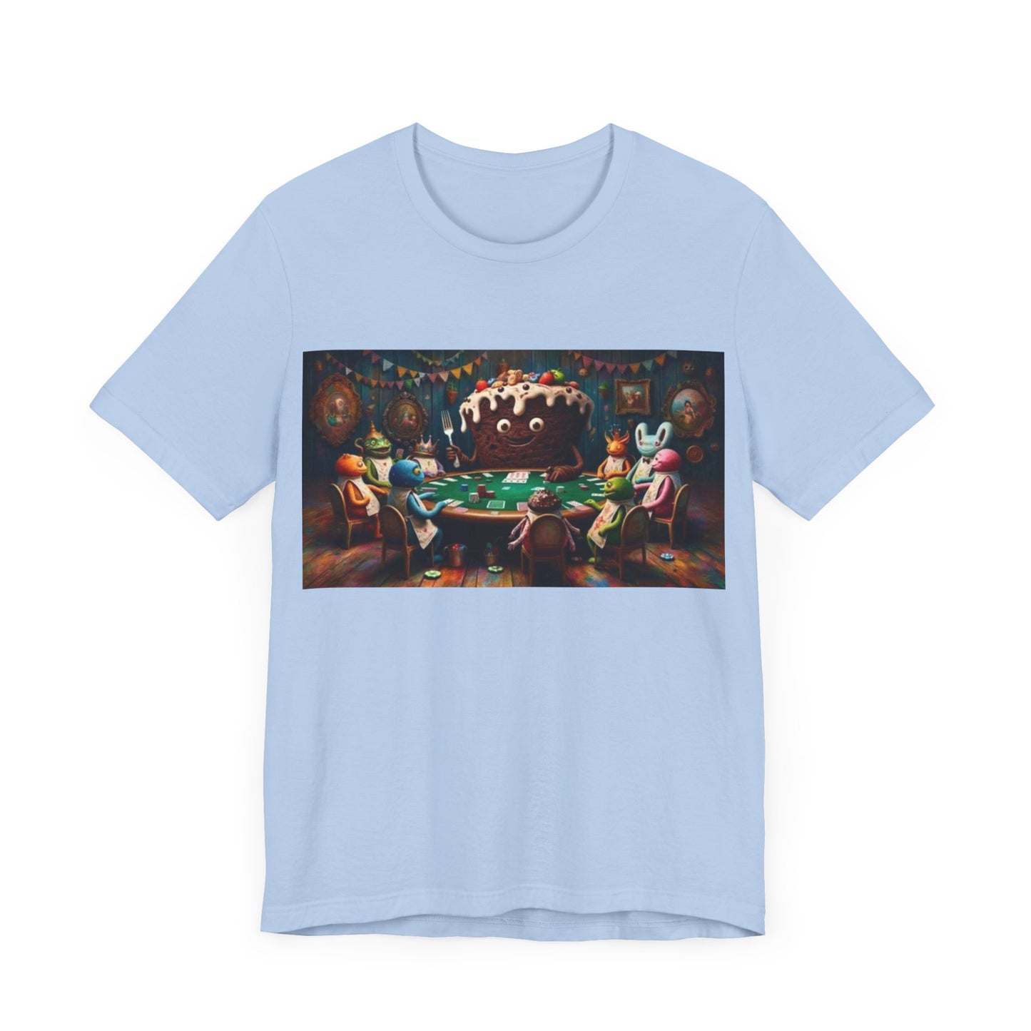 Poker Cake Pastelito Unisex Short Sleeve Tee. Lucky, good luck, poker players, gamblers. Pastel, Pastelito