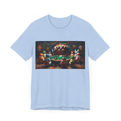Poker Cake Pastelito Unisex Short Sleeve Tee. Lucky, good luck, poker players, gamblers. Pastel, Pastelito