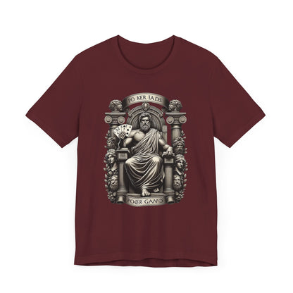 Poker Gawd Graphic t-shirt unisex short sleeve tee. For fashion, luck, poker players, and gamblers