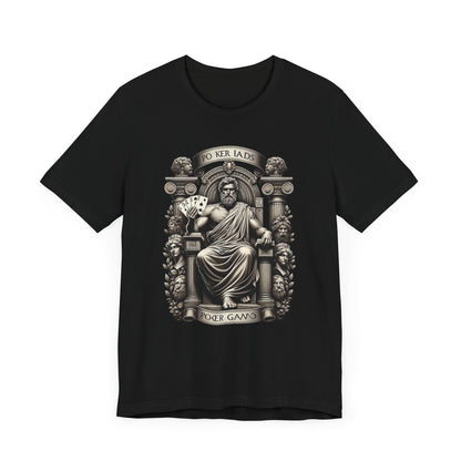 Poker Gawd Graphic t-shirt unisex short sleeve tee. For fashion, luck, poker players, and gamblers