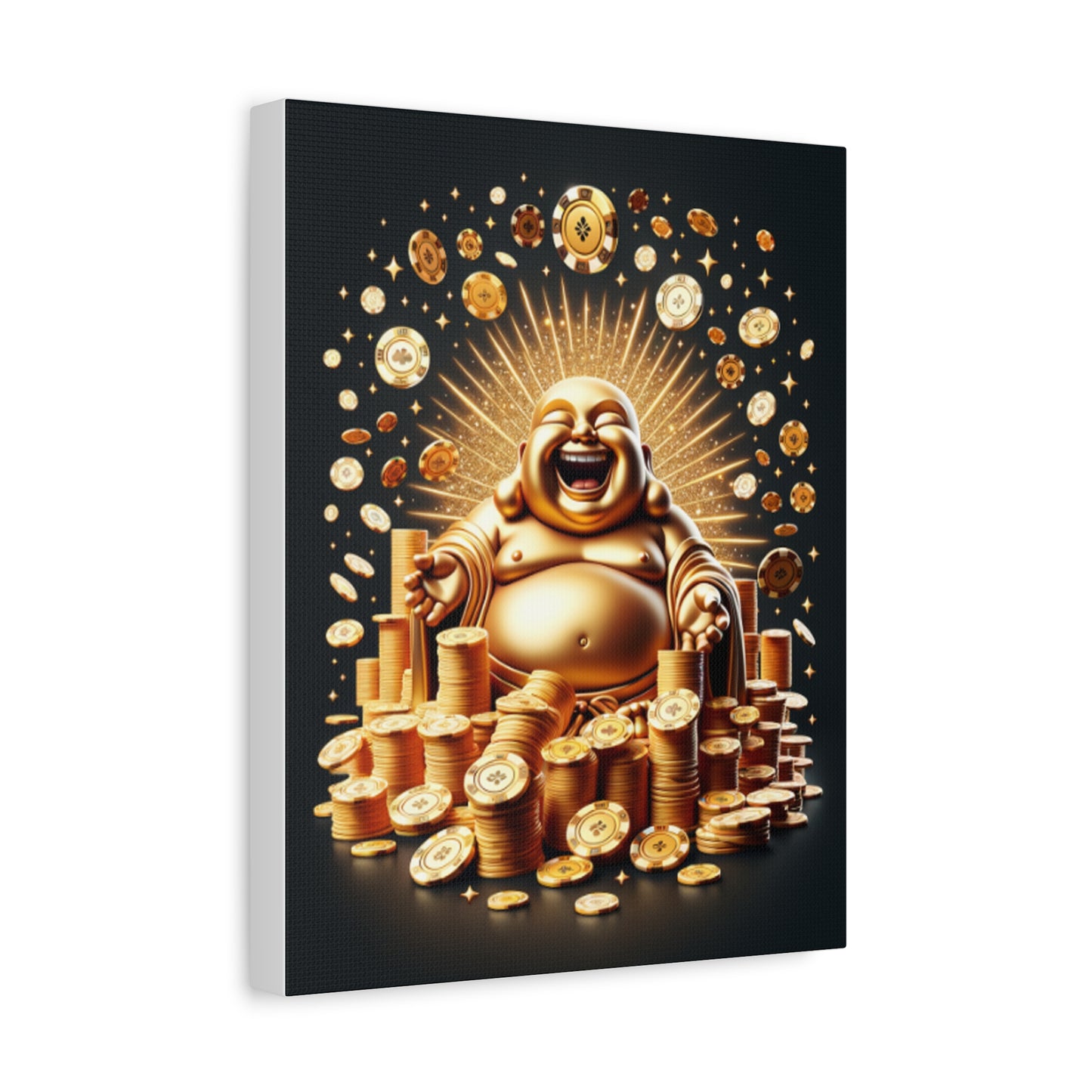 Lucky Buddha Matte Canvas, Stretched, 1.25"
