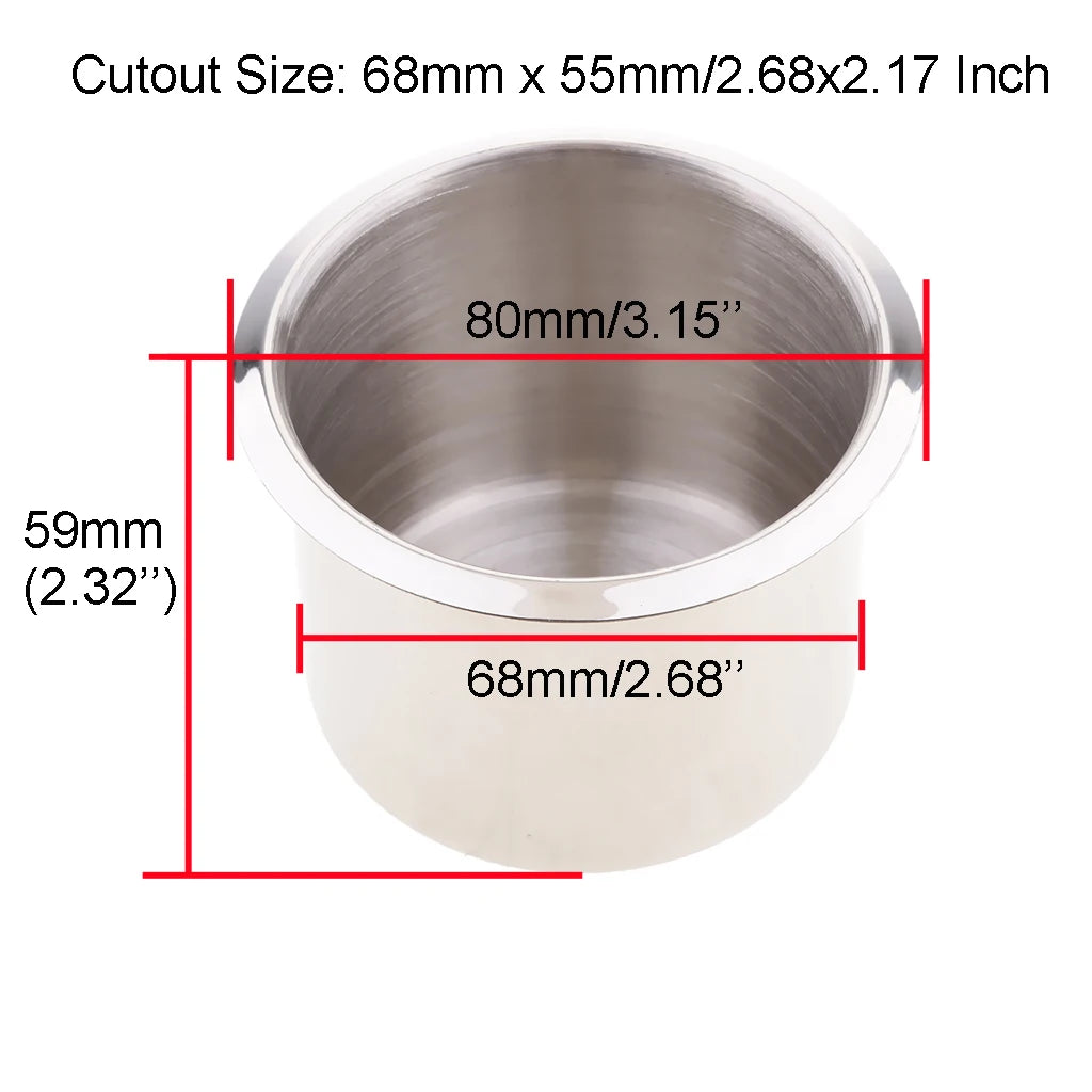 Pack of 4 Stainless Steel Poker Table Cup Holder Inserts Recessed Cup Drink Holder for Car Boat Truck Water Bottle Holder