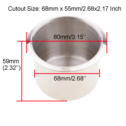 Pack of 4 Stainless Steel Poker Table Cup Holder Inserts Recessed Cup Drink Holder for Car Boat Truck Water Bottle Holder