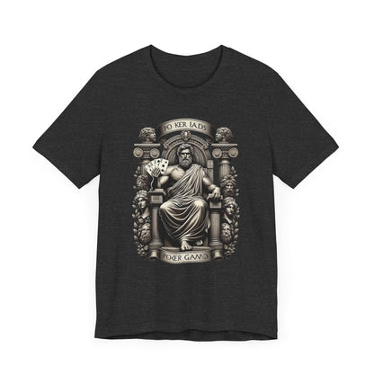Poker Gawd Graphic t-shirt unisex short sleeve tee. For fashion, luck, poker players, and gamblers