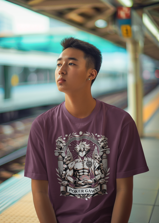 Poker Gawd Graphic t-shirt unisex short sleeve tee. For fashion, luck, poker players, and gamblers