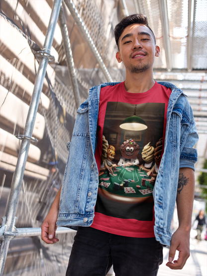 Poker Cake Pastelito Unisex Short Sleeve Tee. Lucky, good luck, poker players, gamblers. Pastel, pastelito, cake series