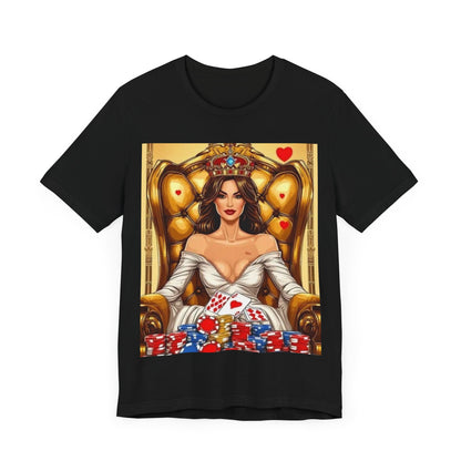 Card Queen Unisex Short Sleeve Tee. Lady luck, poker players, gamblers