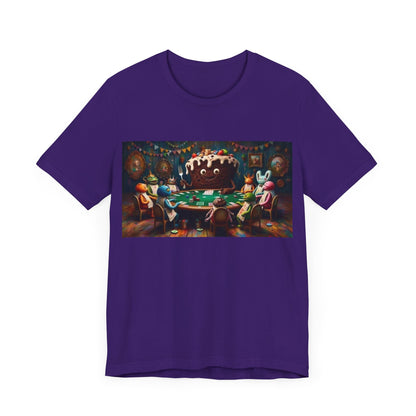Poker Cake Pastelito Unisex Short Sleeve Tee. Lucky, good luck, poker players, gamblers. Pastel, Pastelito