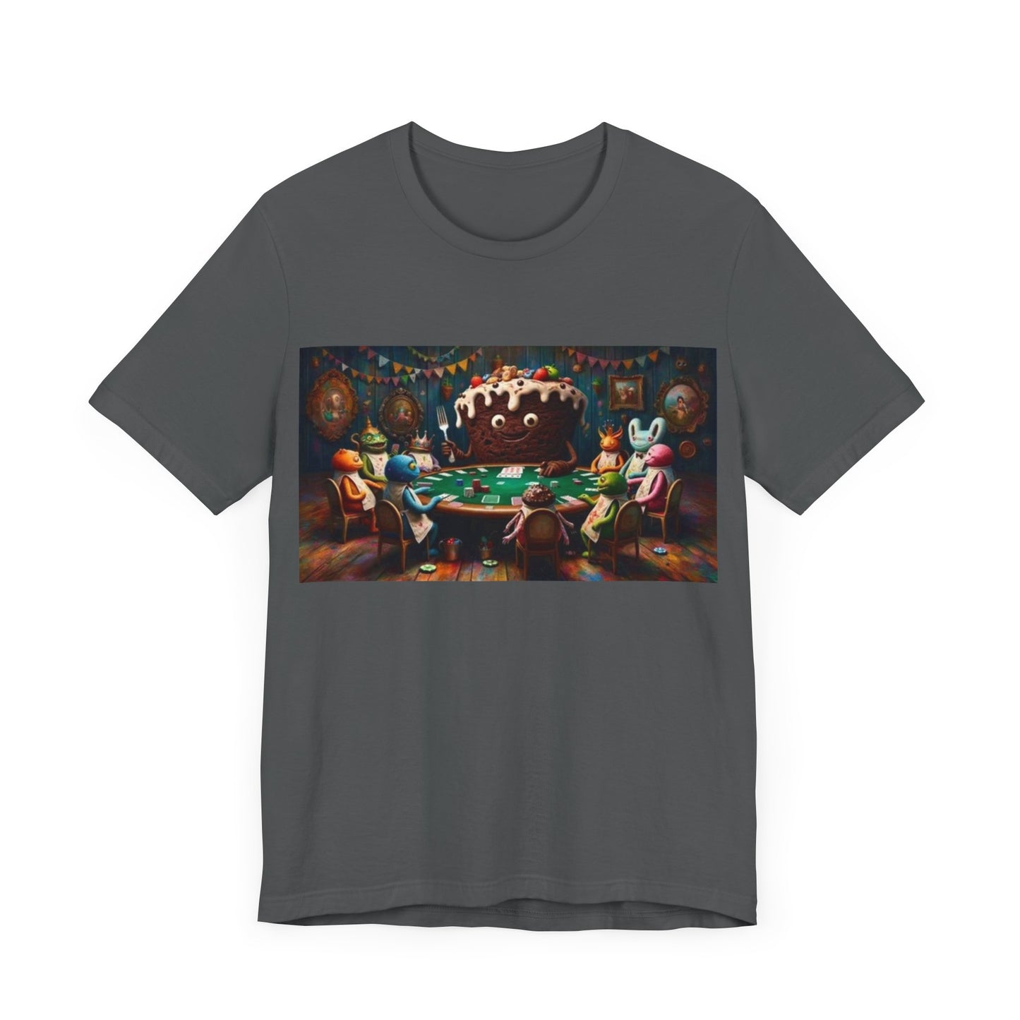 Poker Cake Pastelito Unisex Short Sleeve Tee. Lucky, good luck, poker players, gamblers. Pastel, Pastelito
