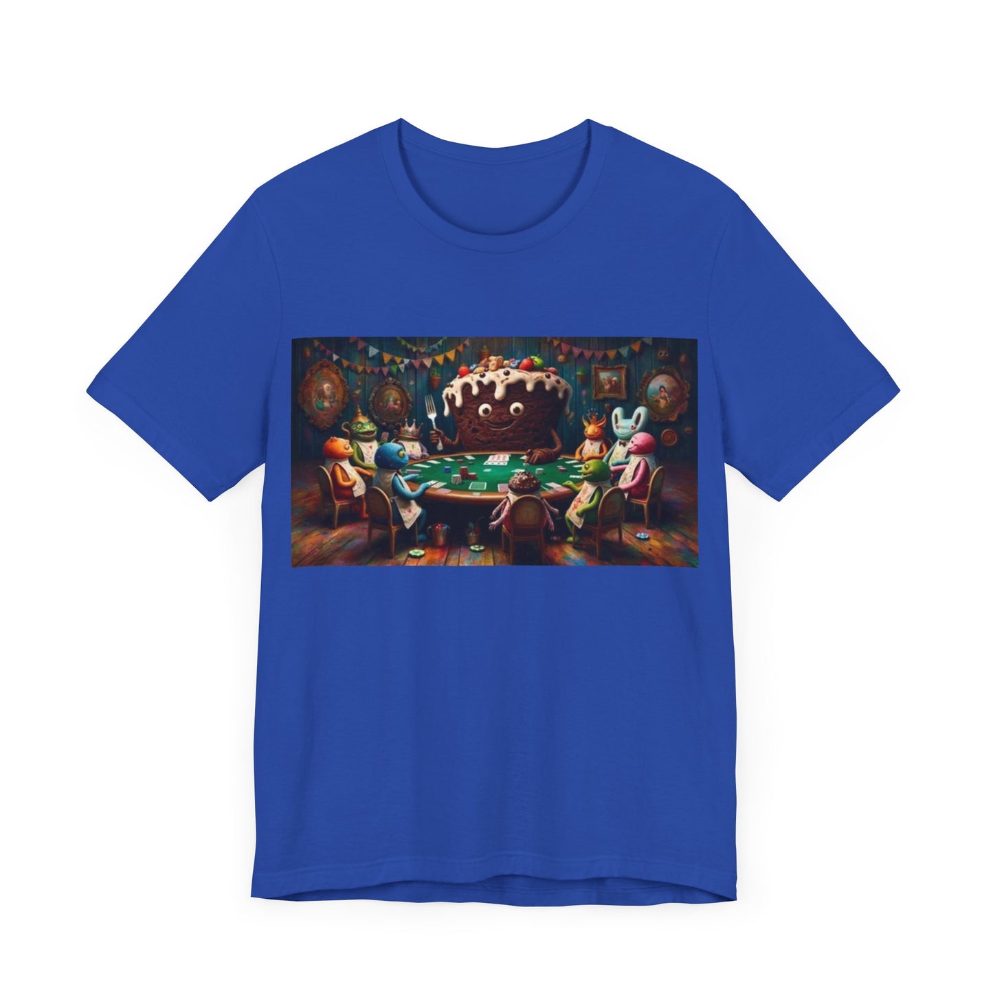 Poker Cake Pastelito Unisex Short Sleeve Tee. Lucky, good luck, poker players, gamblers. Pastel, Pastelito