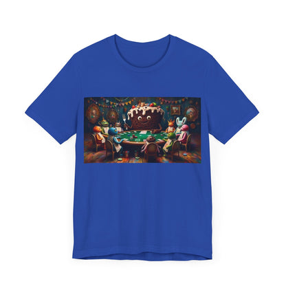 Poker Cake Pastelito Unisex Short Sleeve Tee. Lucky, good luck, poker players, gamblers. Pastel, Pastelito
