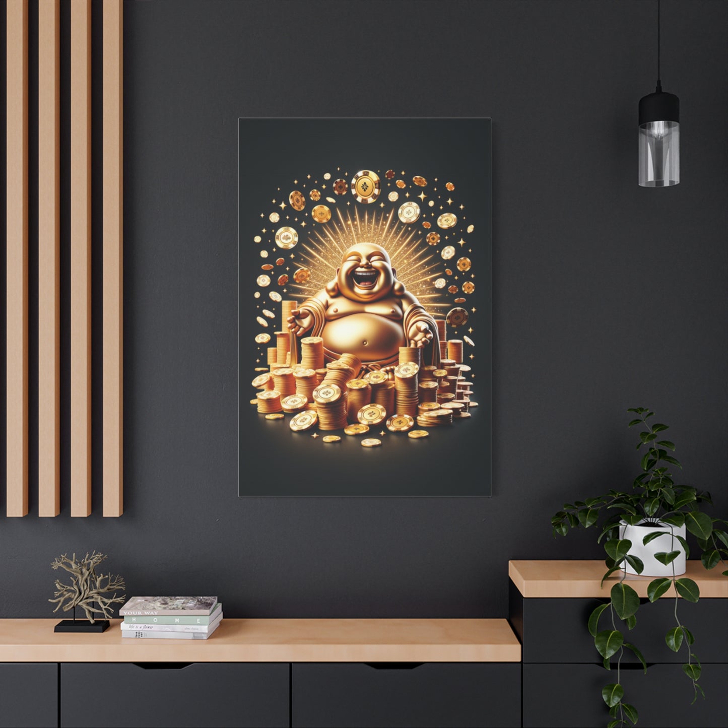 Lucky Buddha Matte Canvas, Stretched, 1.25"
