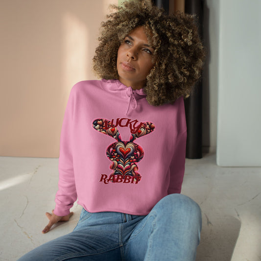 Ladies a Lucky RabbitCrop Hoodie