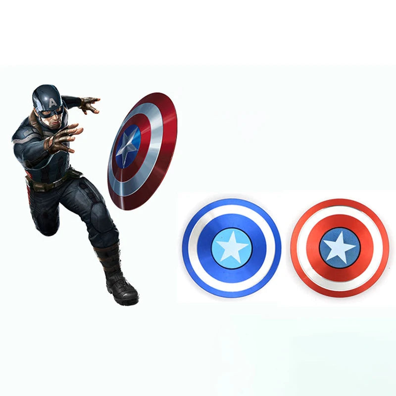 Superhero American Captain Metal Fidget Spinner round Shield Superhero Fidget Toy Adults Antistress Fingertip Gyro Toy for Kids