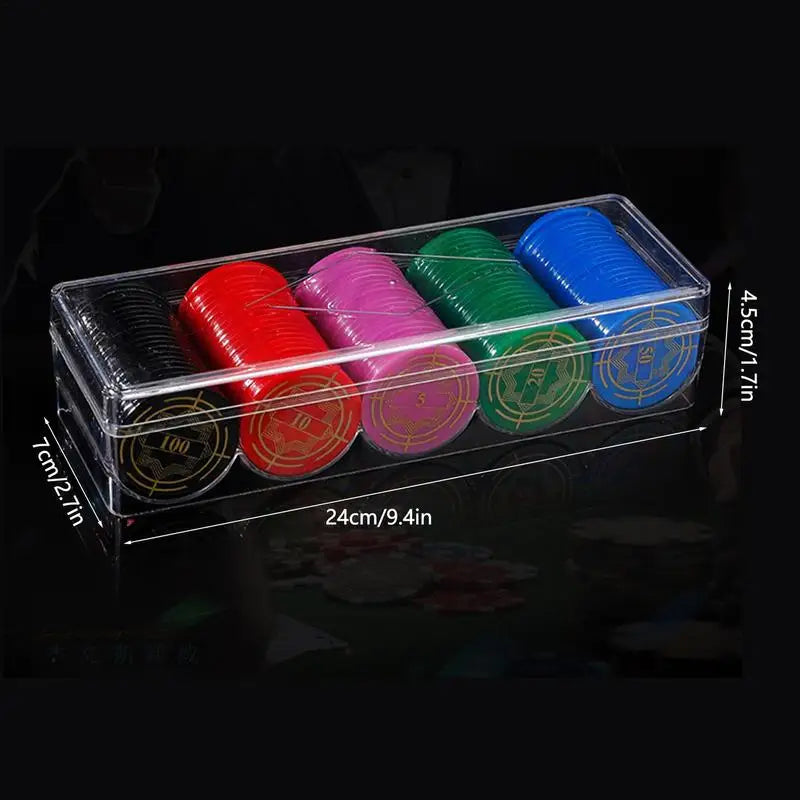 Poker Chip Tray Card Playing Table 5 Grids Acrylic Poker Chip Display Holders Each Holds 100 Chips for Beginners and Experienced