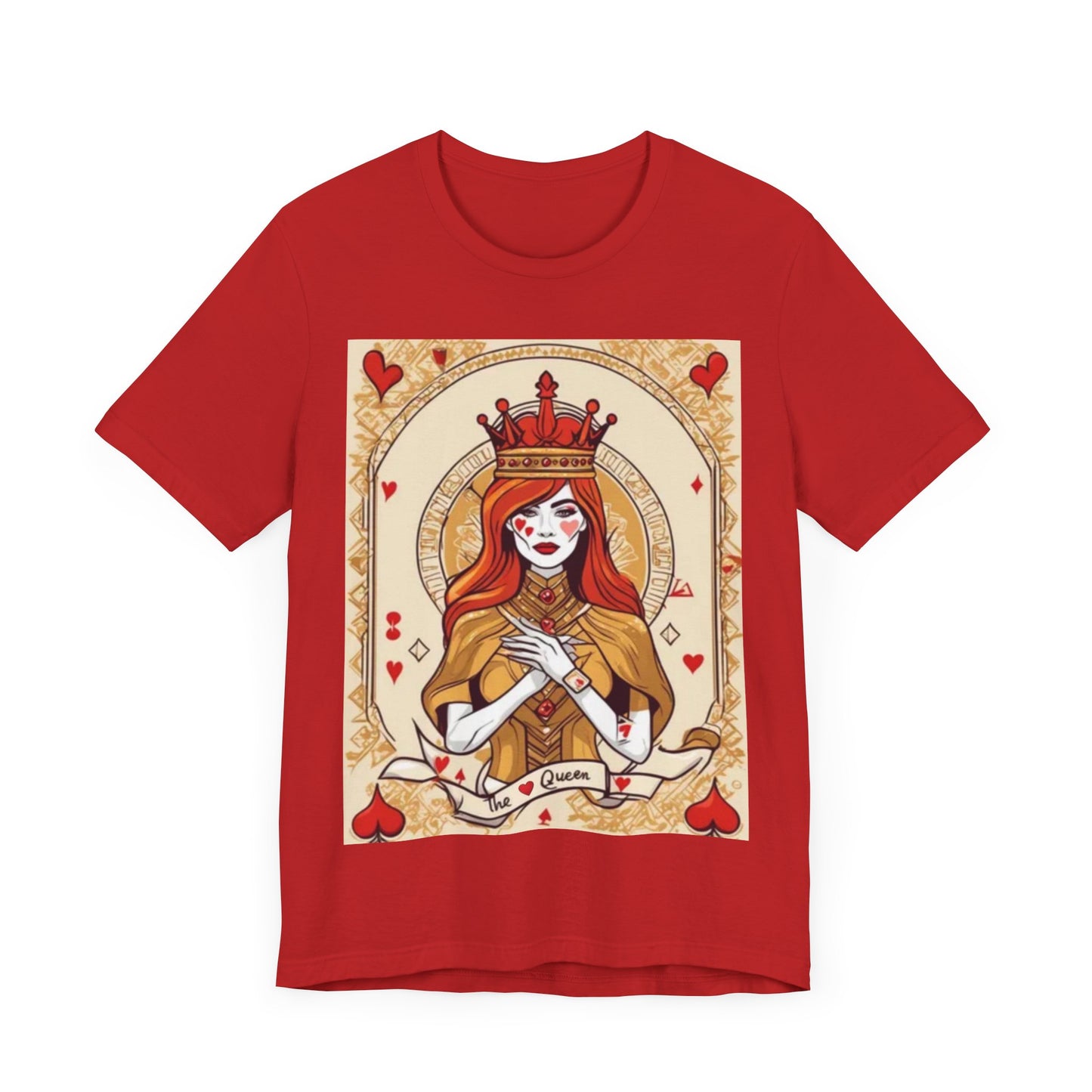 Queen of Hearts Unisex Short Sleeve Tee, Lady Luck, Poker, Gambler