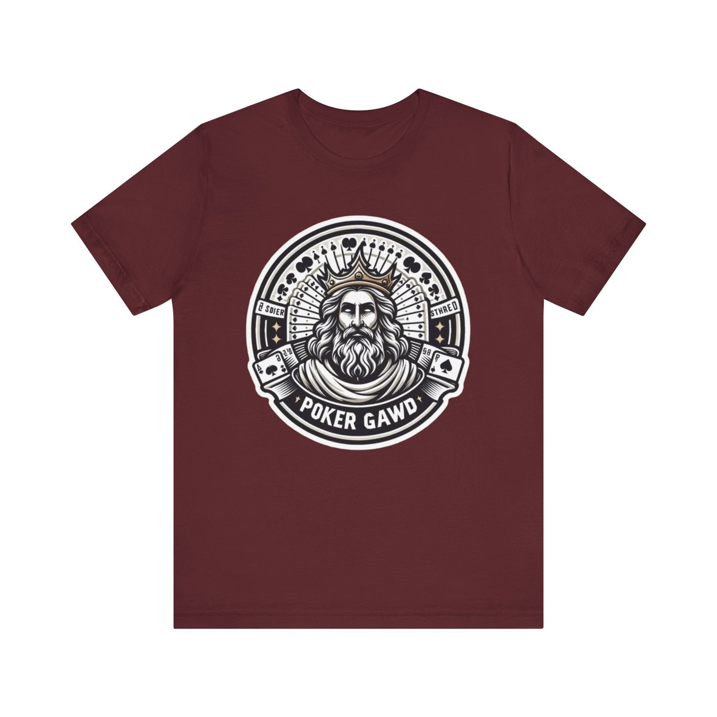 Poker Gawd Graphic T-shirt. For fashion, luck, poker players, and gamblers