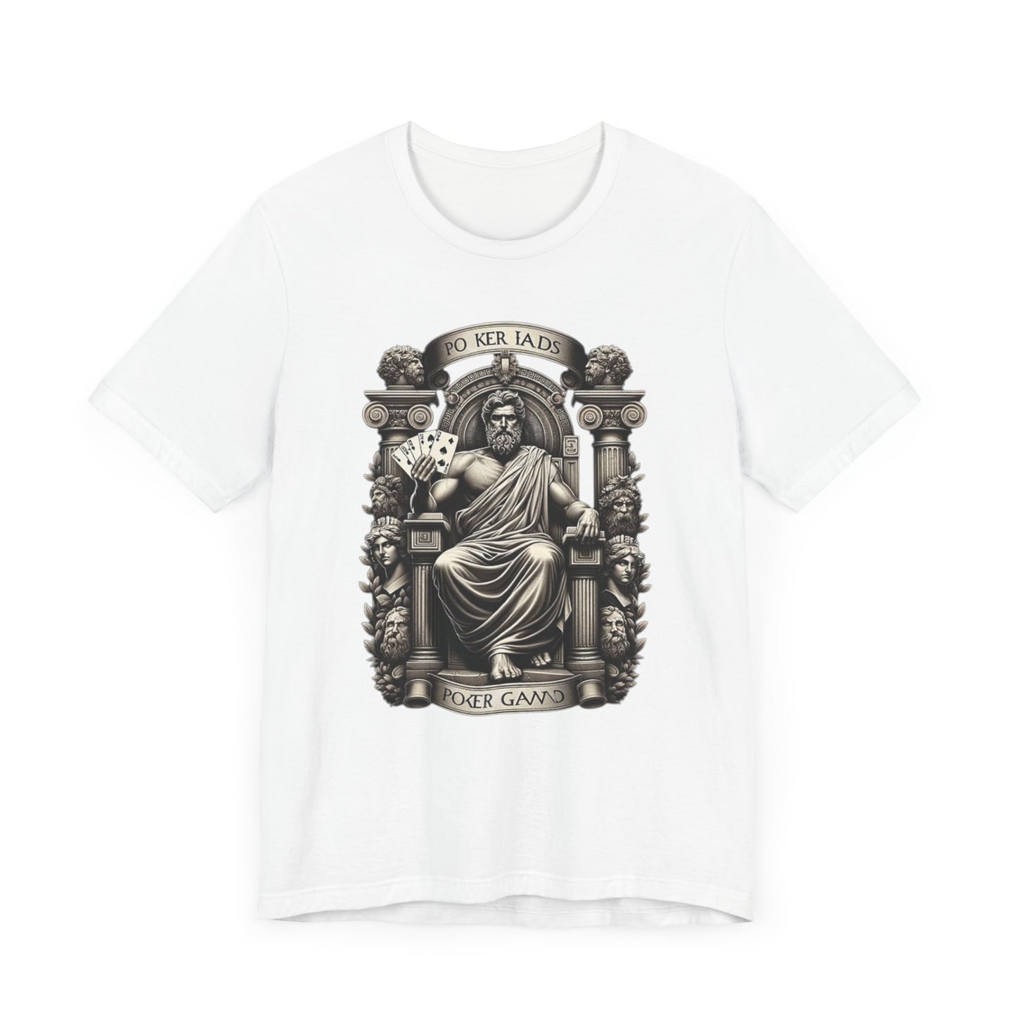 Poker Gawd Graphic t-shirt unisex short sleeve tee. For fashion, luck, poker players, and gamblers