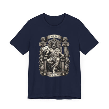 Poker Gawd Graphic t-shirt unisex short sleeve tee. For fashion, luck, poker players, and gamblers
