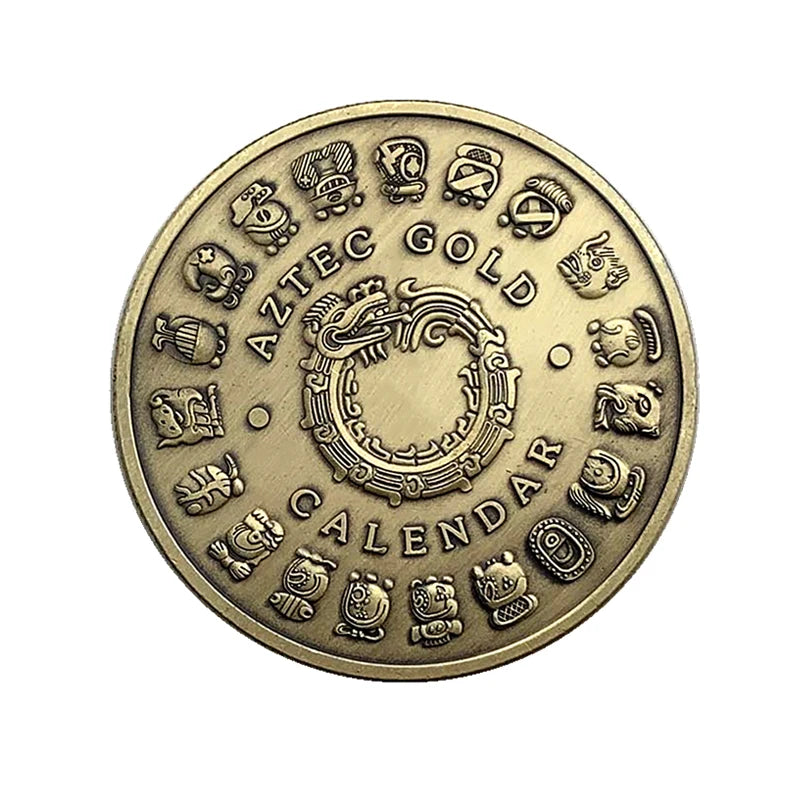 Mayan Aztec Calendar Gold Coin Fidget Toys for Anxiety ADHD EDC Gadgets Finger Skill Juguetes Antiestrés Ansiedad