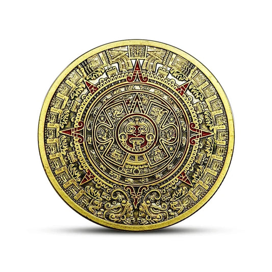 Mayan Aztec Calendar Gold Coin Fidget Toys for Anxiety ADHD EDC Gadgets Finger Skill Juguetes Antiestrés Ansiedad