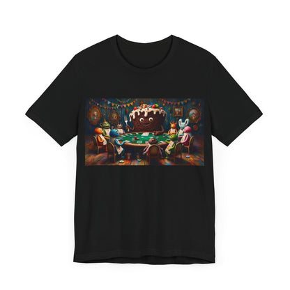 Poker Cake Pastelito Unisex Short Sleeve Tee. Lucky, good luck, poker players, gamblers. Pastel, Pastelito