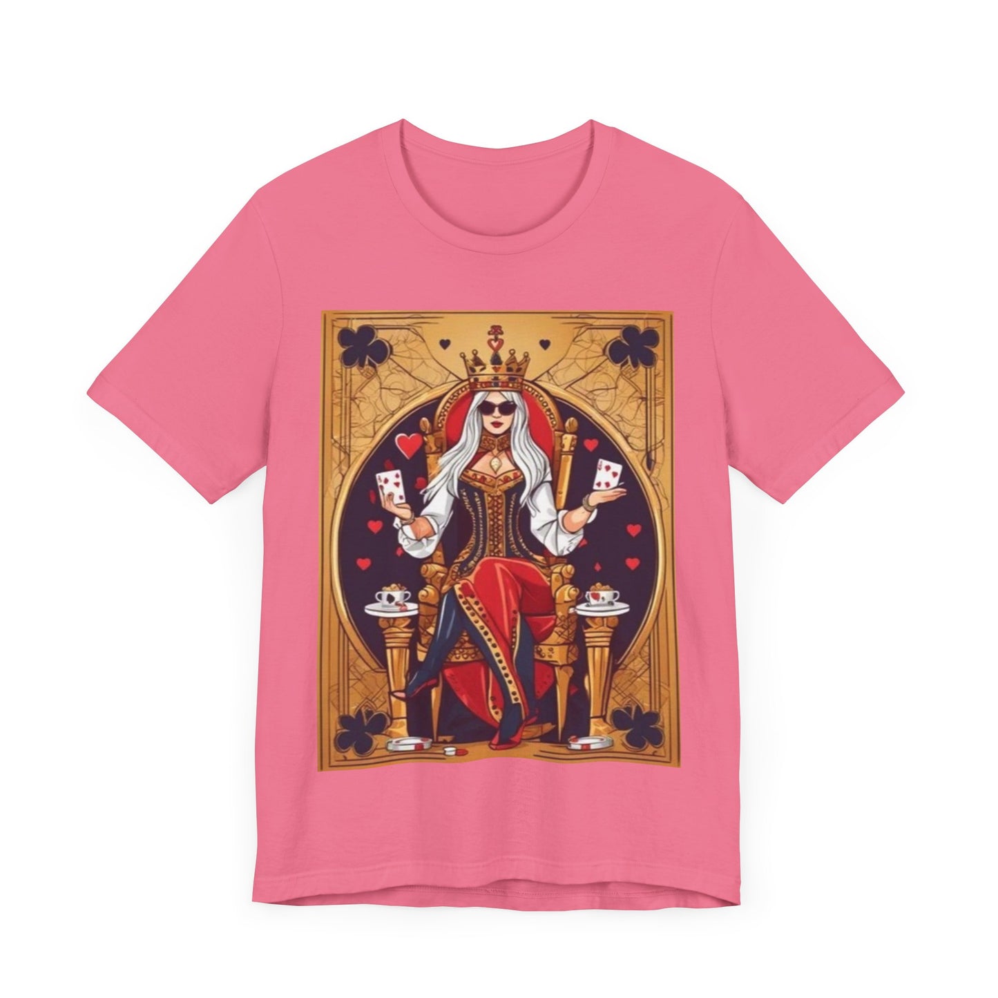 Card Queen Unisex Short Sleeve Tee. Lady luck, poker players, gamblers