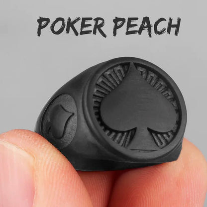 Poker Spades Good Luck Stainless Steel Mens Rings Punk Hip Hop Unique for Male Boyfriend Biker Jewelry Creativity Gift Wholesale