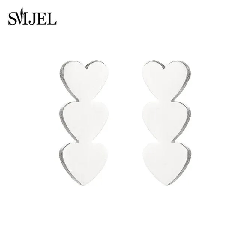 Stainless Steel Creative Poker Ace Stud Earrings Small Black Heart Spades Earrings for Women Girls Jewelry Unique Design Earings