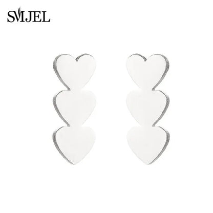 Stainless Steel Creative Poker Ace Stud Earrings Small Black Heart Spades Earrings for Women Girls Jewelry Unique Design Earings