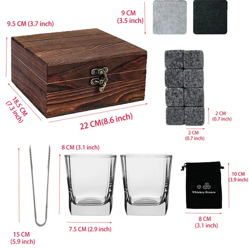 Whiskey Gifts for Men Father'S Day Present Whiskey Granite Chilling Stones Scotch Bourbon for Dad Husband Birthday Party Wedding