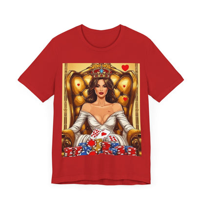 Card Queen Unisex Short Sleeve Tee. Lady luck, poker players, gamblers