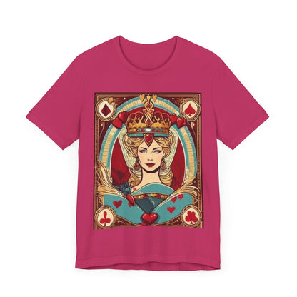 Gamblers Queen of Hearts Unisex Short Sleeve Tee, Lady Luck, Poker, Gambler