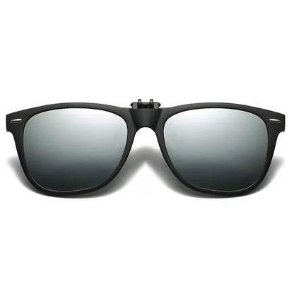 Square Polarized Clip on Sunglasses Men Flip up Photochromic Sunglasses Driver anti Glare Goggles Night Vision Glasses