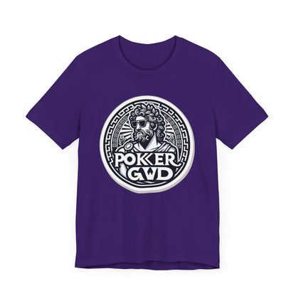 Poker Gawd Graphic t-shirt unisex short sleeve tee. For fashion, luck, poker players, and gamblers