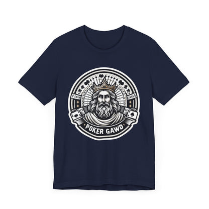 Poker Gawd Graphic T-shirt. For fashion, luck, poker players, and gamblers
