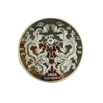 Chinese New Year 2024 Dragons Playing with Beads Collectible Coins Gold Plated Lucky Coin China Mascot Commemorative Souvenir