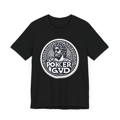 Poker Gawd Graphic t-shirt unisex short sleeve tee. For fashion, luck, poker players, and gamblers