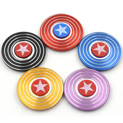Superhero American Captain Metal Fidget Spinner round Shield Superhero Fidget Toy Adults Antistress Fingertip Gyro Toy for Kids