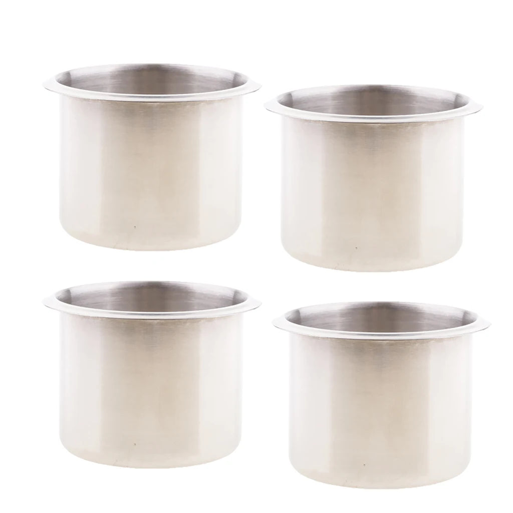 Pack of 4 Stainless Steel Poker Table Cup Holder Inserts Recessed Cup Drink Holder for Car Boat Truck Water Bottle Holder