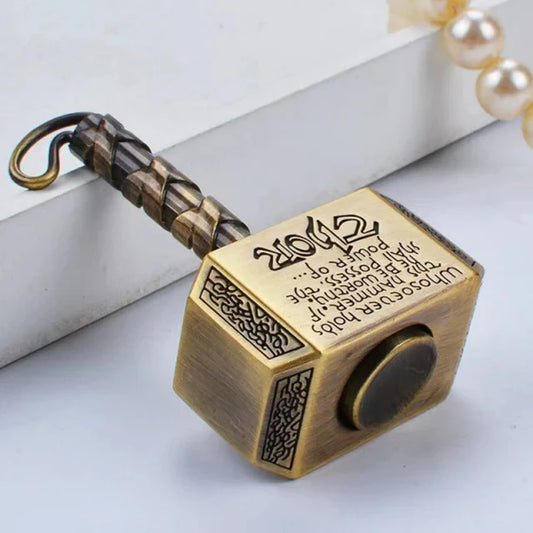 Wiitin Thors Battle Hammer Fidget Hand Spinner Made by Metal the Mighty Mjolnir Keychain Toy Stress Relief Toys for Kids Gift