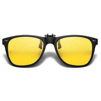 Square Polarized Clip on Sunglasses Men Flip up Photochromic Sunglasses Driver anti Glare Goggles Night Vision Glasses
