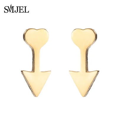Stainless Steel Creative Poker Ace Stud Earrings Small Black Heart Spades Earrings for Women Girls Jewelry Unique Design Earings