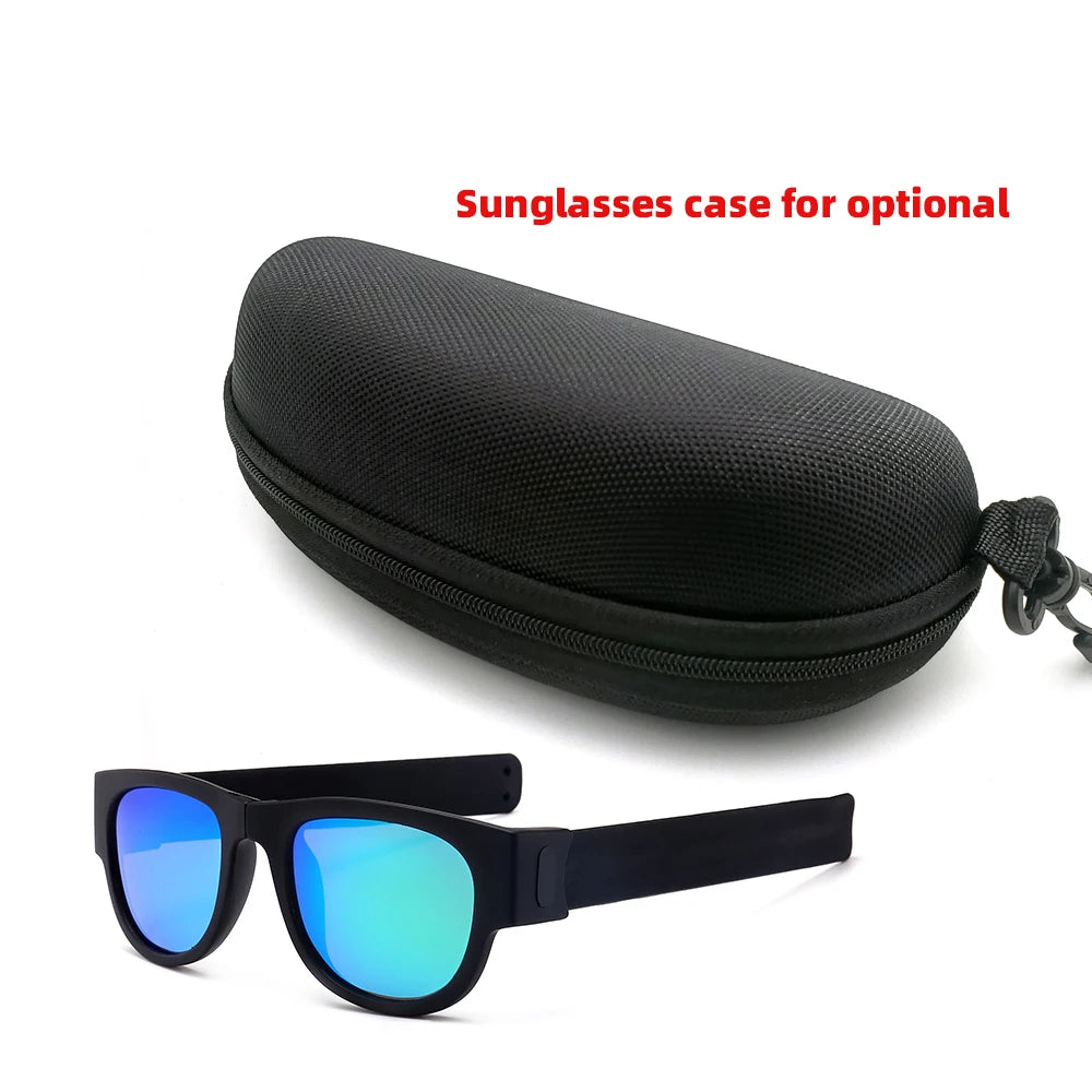 Novelty Mirror Men Polarized Folding Sunglasses New Arrival Slap Sport Foldable Wristband Shades 2024 Trend Product