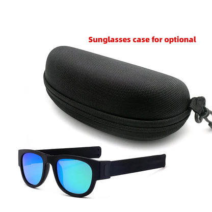 Novelty Mirror Men Polarized Folding Sunglasses New Arrival Slap Sport Foldable Wristband Shades 2024 Trend Product