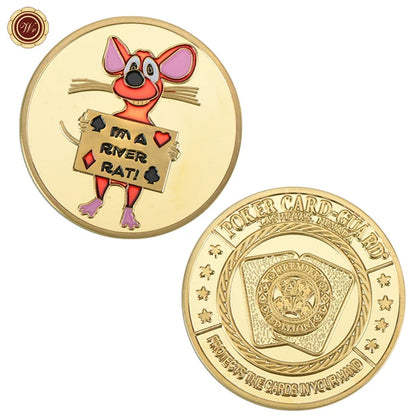 Metal Poker Coin Card Guard Protector Poker Cards Good Luck Challenge Coin Casino Chips Dealer Token Souvenir Collectible Gifts