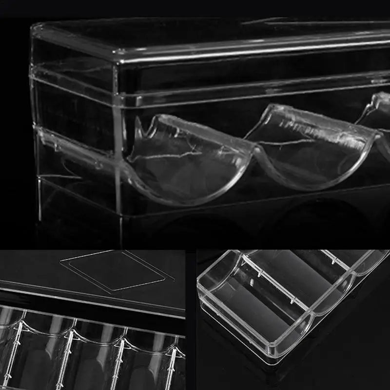 Poker Chip Tray Card Playing Table 5 Grids Acrylic Poker Chip Display Holders Each Holds 100 Chips for Beginners and Experienced