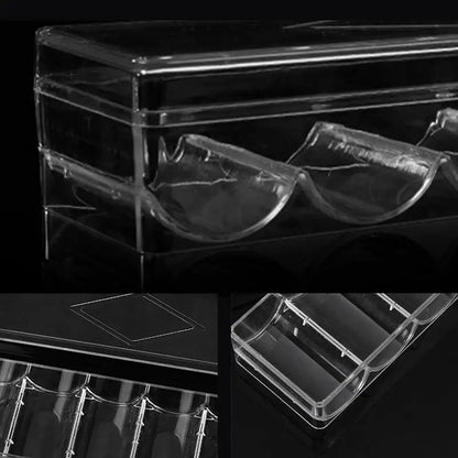 Poker Chip Tray Card Playing Table 5 Grids Acrylic Poker Chip Display Holders Each Holds 100 Chips for Beginners and Experienced